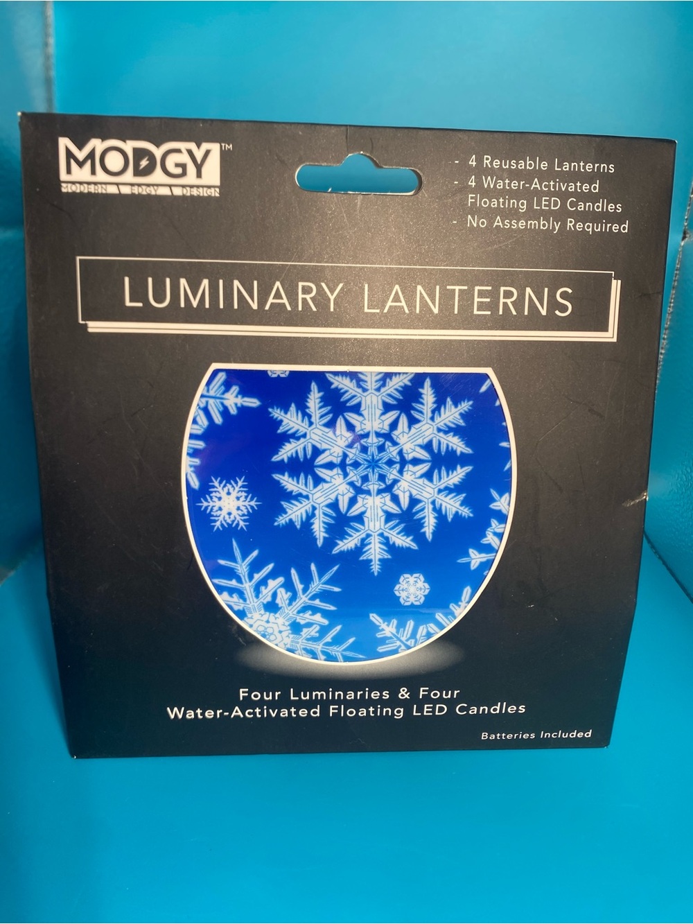 Modgy Snowflake Reusable Luminary Lanterns Water-Activated Floating LED Candles